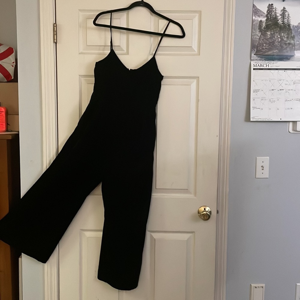 NWT J. Crew Black Velvet Jumpsuit